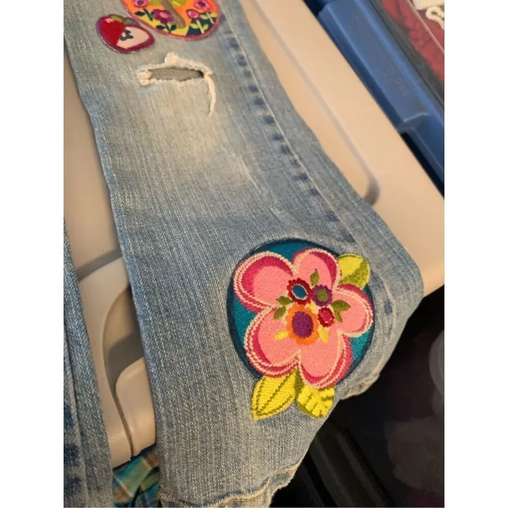 1989 Place BOHO Hippie Patched Jeans